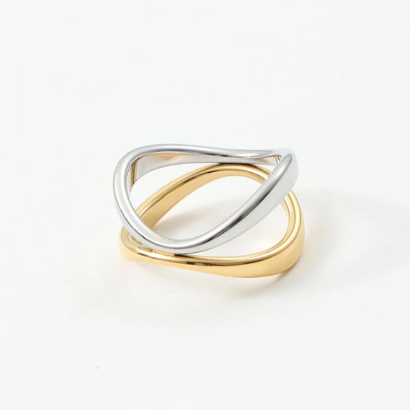 New Vintage High End PVD Tarnish Free Waterproof Two colors Ring for Women Girl