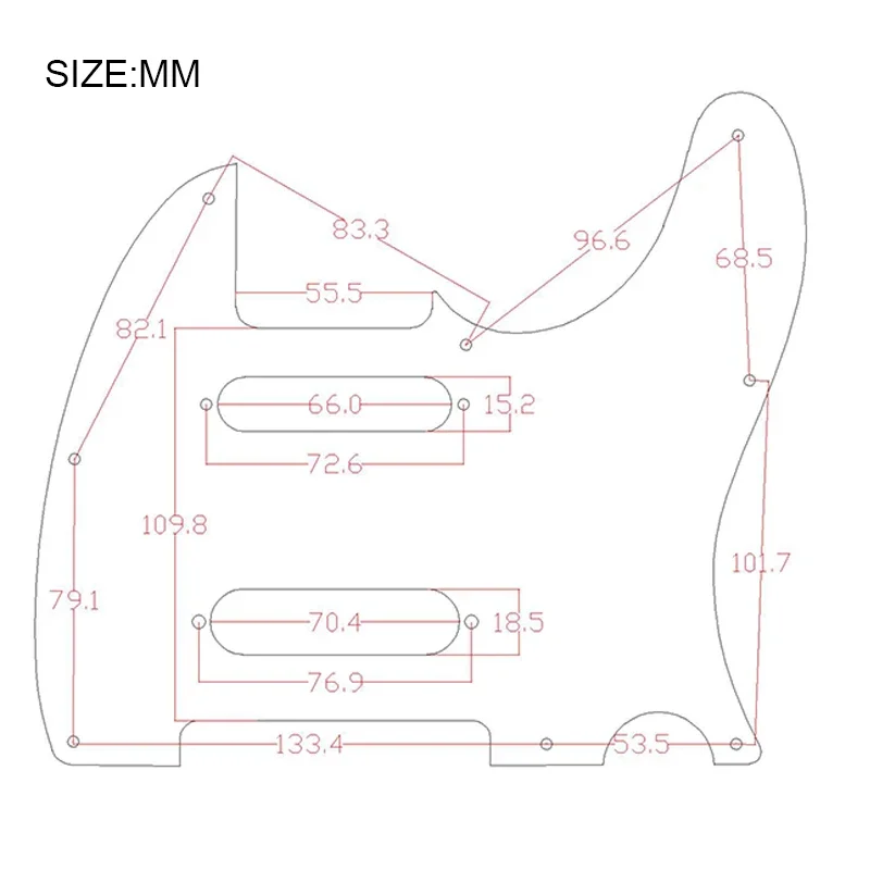 Tele Pickguard 3 Ply with 2 Single Coil Pickup 8 Hole Scratch Plate for TL Style Electric Guitar Multi Colour