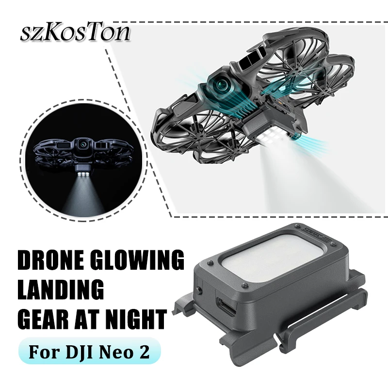 

LED Lights Landing Gear for DJI Neo 2 Drone Accessories Quick Release Clear Lighting Night Flying Light Rechargeable Lamp