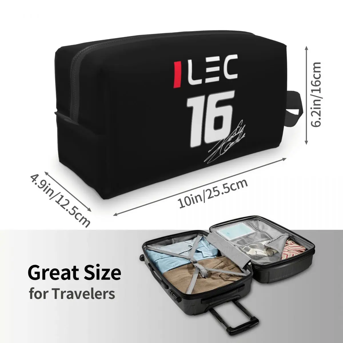 حقيبة مكياج تشارلز لوكلير 16 F1، منظم مستحضرات التجميل، مجموعة أدوات التخزين، حقيبة مستحضرات التجميل للنساء، مقلمة للسفر