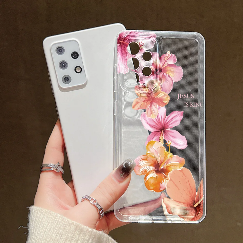 Funda transparente suave para Samsung A56 A36 5G S25 Ultra S24 FE S23 S22 Plus A16 A55 A54 A53 5G A52 A35 A34 A33 A26 A15 A14 A13 A06