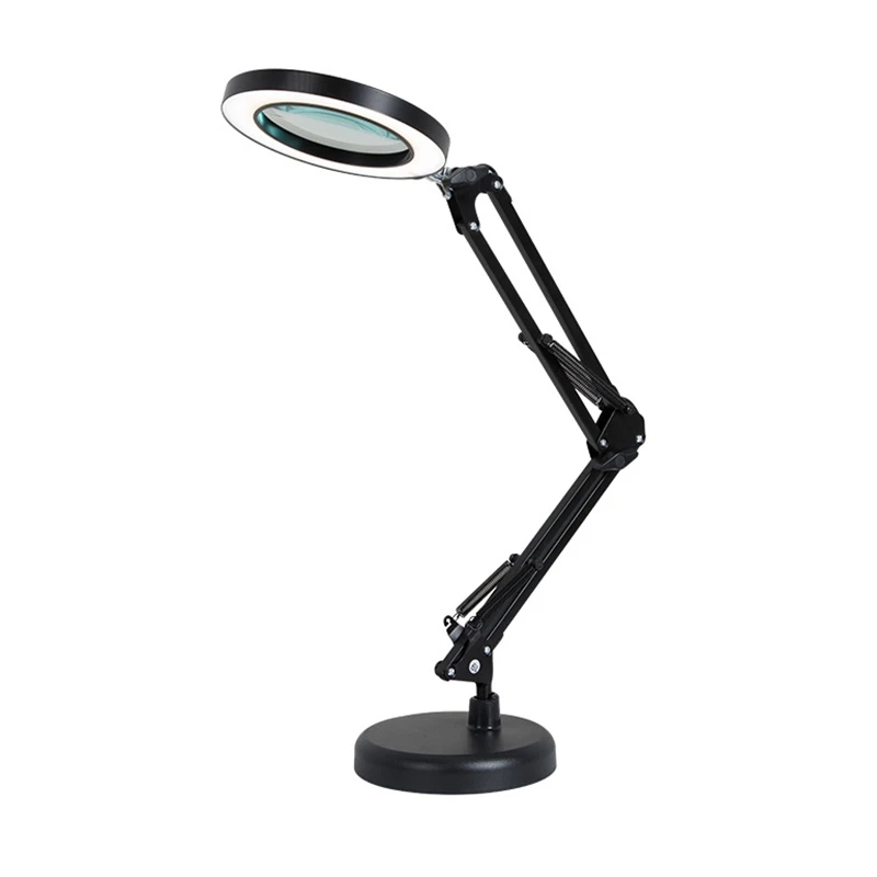 lupa com luzes led anel lampada de mesa bracadeira terceira mao ferramenta suporte de solda soldagem leitura usb 8x lupa 01