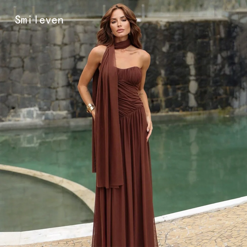 

Smileven Luxury Sweetheart Straight Prom Dress Strapless Evening Gowns Fasional Pleat Sleeveless Occasion Dress Customized 2026