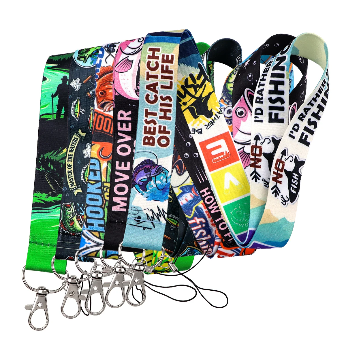 'GONE FISHING' Strap Keychain Fishman Lanyard For Cars Motorcycles Key Anti-Lost Rope Fahion Accessories Gift for Friend