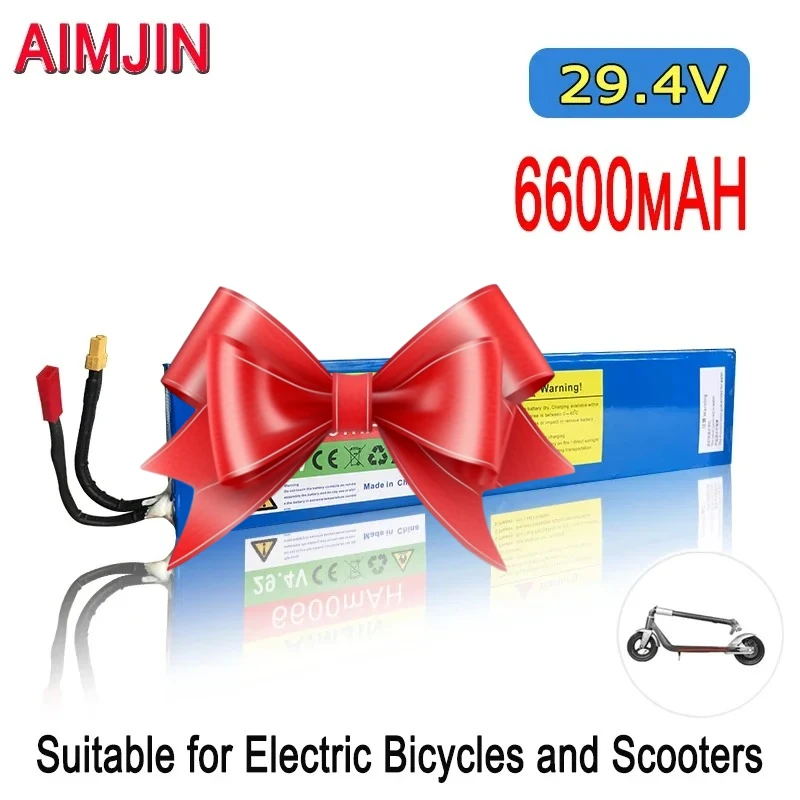 

Suitable for Electric Bicycles, Electric Scooters 29.4V 6600mAH Rechargeable Lithium-ion Battery 7S2P 18650 Pack