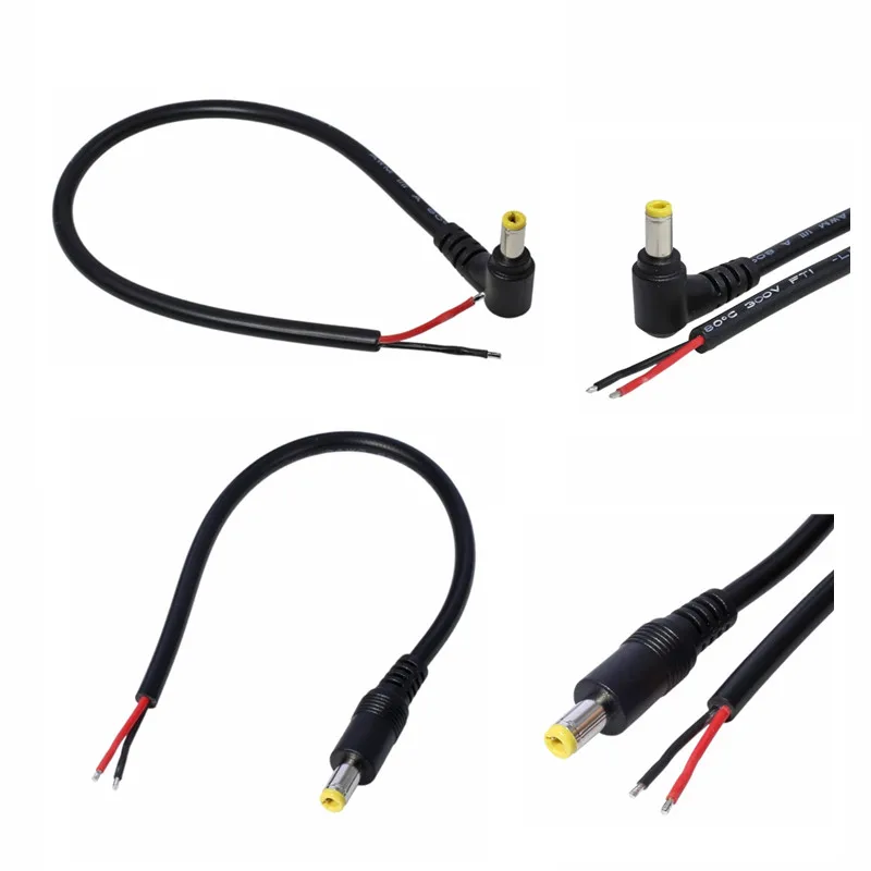 DC Power Cable DC 5.5MM x 2.5MM Male Plug to Bare Wire Open End Power Supply Cable DC 5.5mmx 2.5MM Male Plug with extension wire