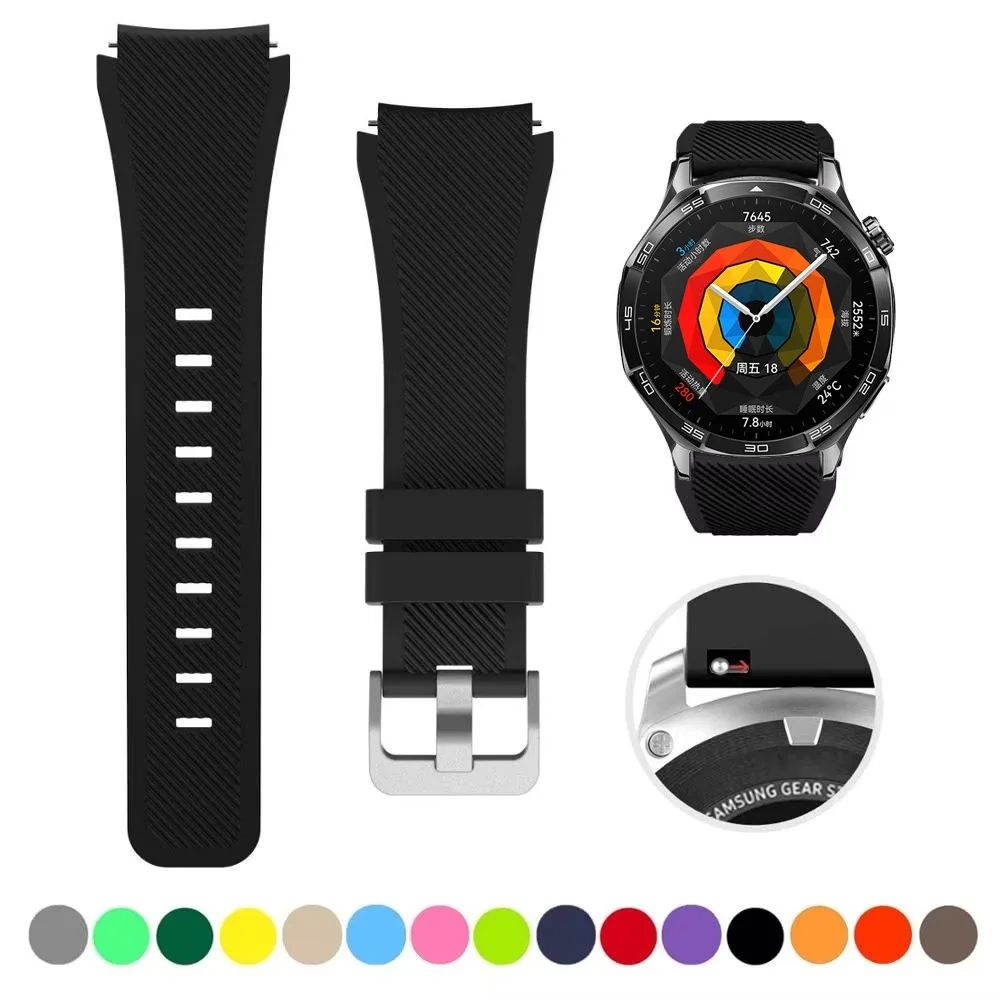 20mm 22mm ストラップ サムスン ギャラクシー ウォッチ 4 5 6 7 44mm 40mm 5 Pro クラシック用、ファーウェイ ウォッチGT4 5 Pro用 シリコンブレスレット
