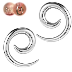 1PC Stainless Steel Ear Weights Gauges Spiral Earrings Expander Snail Twist Ear Plugs Earring Stretching Tapers Ear Gauge