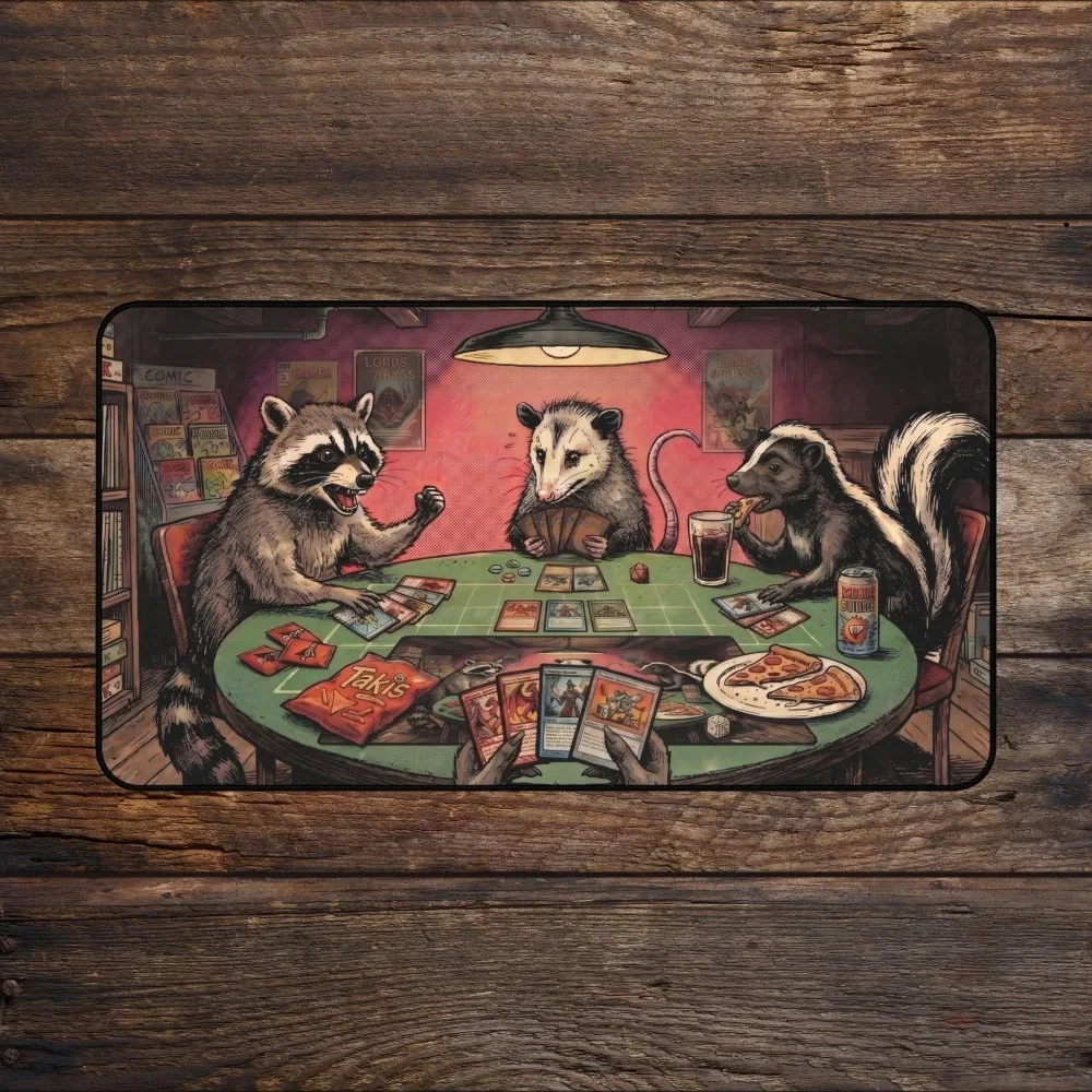 Locals Card Night MTG Playmat Funny TCG Commander Meme Mousepad & Deskmat MTG Accesories With Zones desk accessories