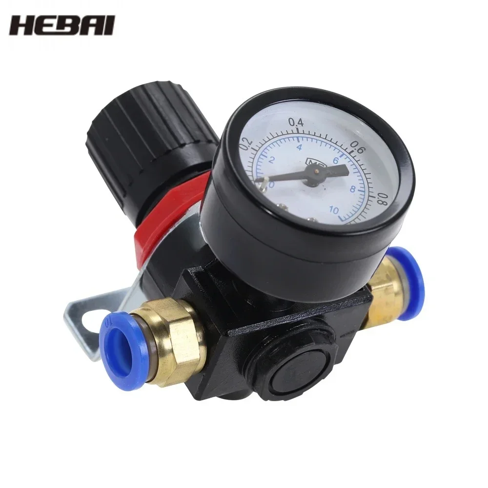 AR2000 G1/4'' 피팅 포함 FRL 장치 공기 제어 압축기 압력 릴리프 조절기 밸브6mm 8mm 10mm 12mm