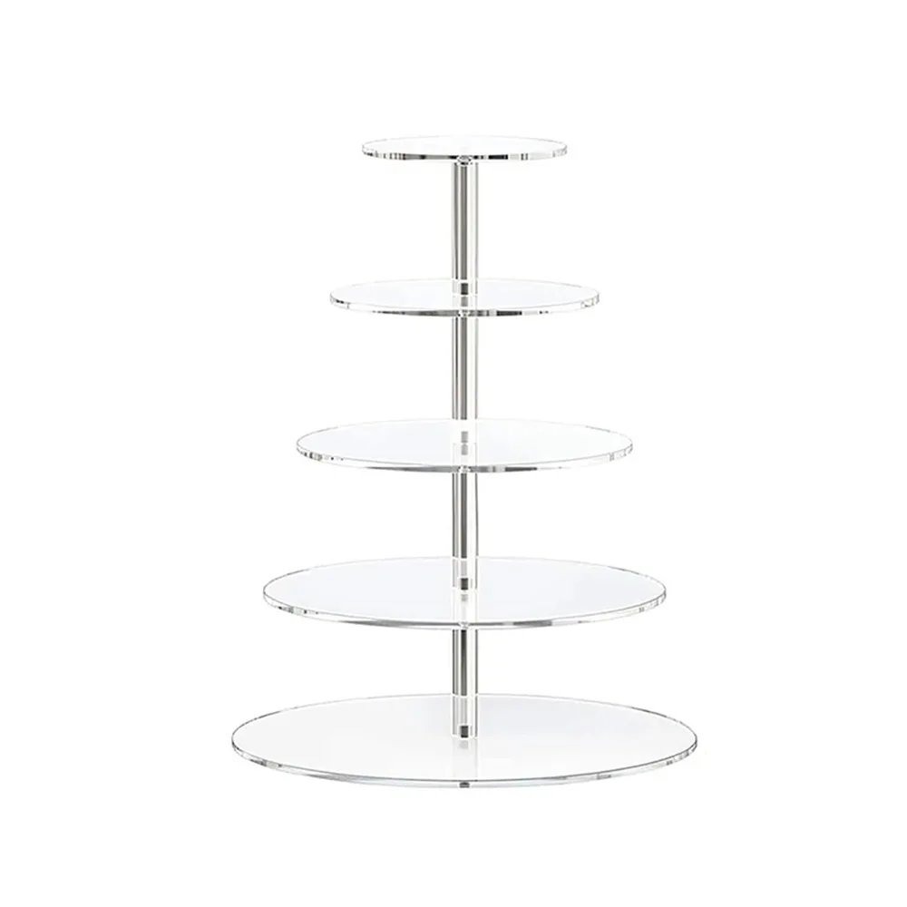 

Clear Acrylic Cupcake Stand 3/4/5 Tier Round Shape Dessert Display Holder Detachable Design Decorative Cake Serving Rack