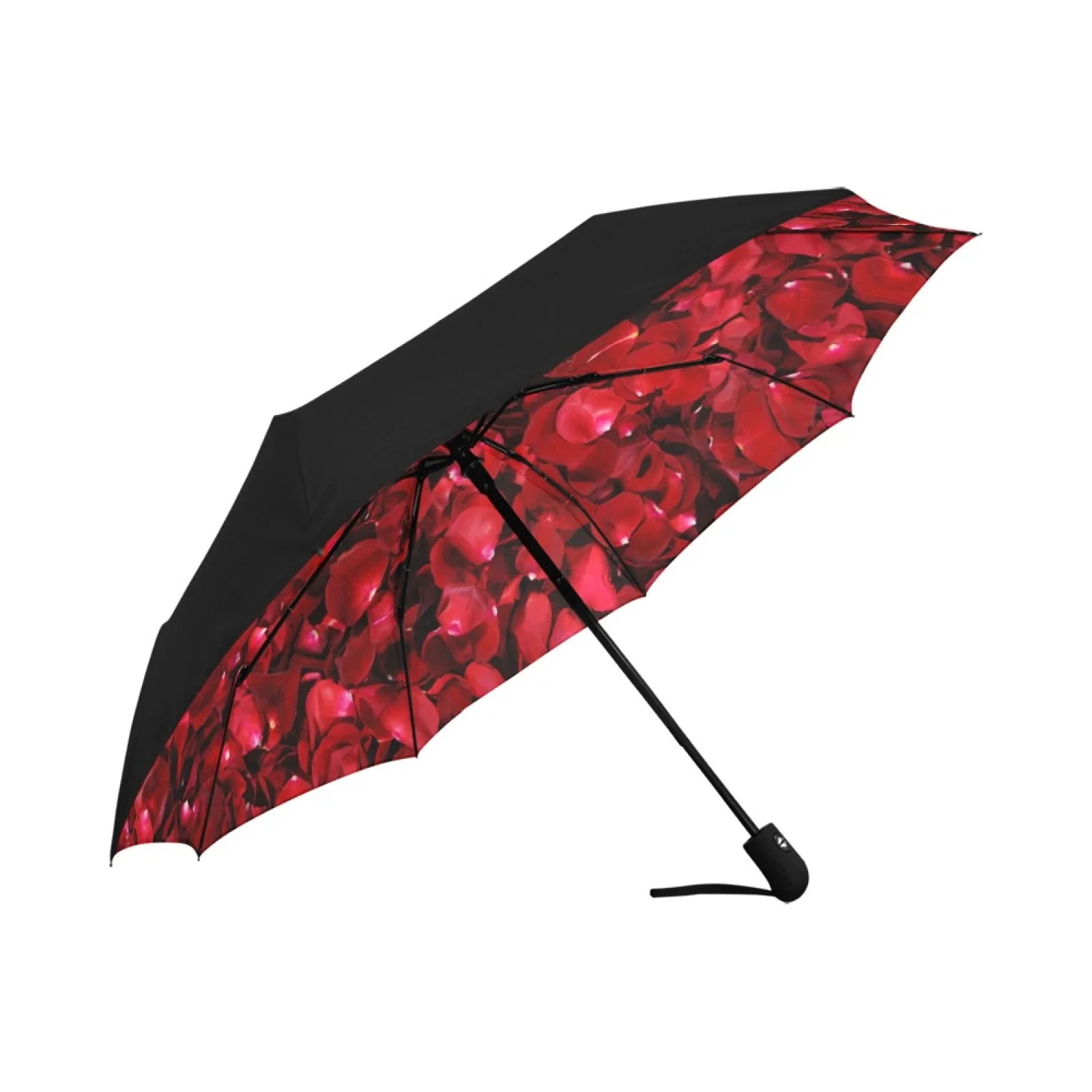 

Rose Automatic Tri Fold Umbrella Sun Anti-UV Foldable Compact Light Weight Protection (Inside Printing) Travel Umbrella