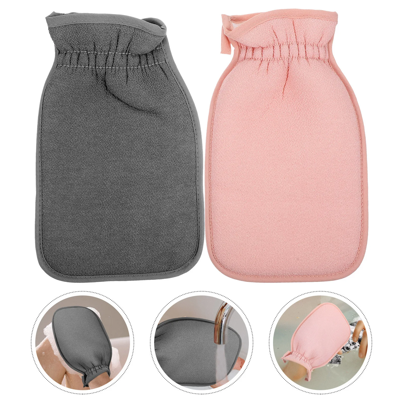 

2Pcs Bath Gloves Skin-Friendly Exfoliating Mitts for Adults Shower Body Scrubber Towels Gentle Deep Exfoliating Scrub Gloves