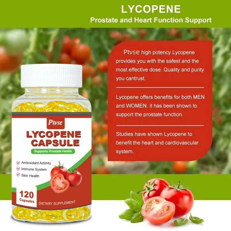 Ptvse Tomato Extract Lycopene Capsules for Men Health Prostate and Urinary Tract Health Hair Growth Men Only