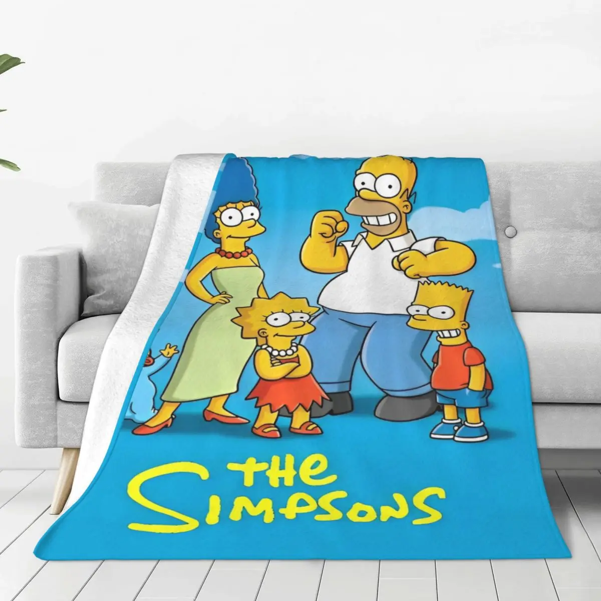 The S-Simpsons Super Soft Blankets family Travel Plush Bedding Throws Funny Couch Chair Flannel Bedspread Sofa Bed Cover