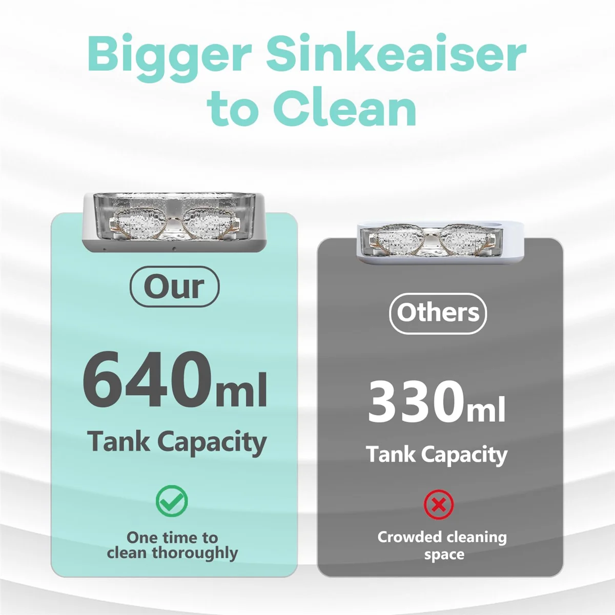 Ультразвуковой очиститель для ювелирных изделий, 40 Вт 48 кГц, портативный ультразвуковой очиститель для очистки очков, очков, часов, вилки США