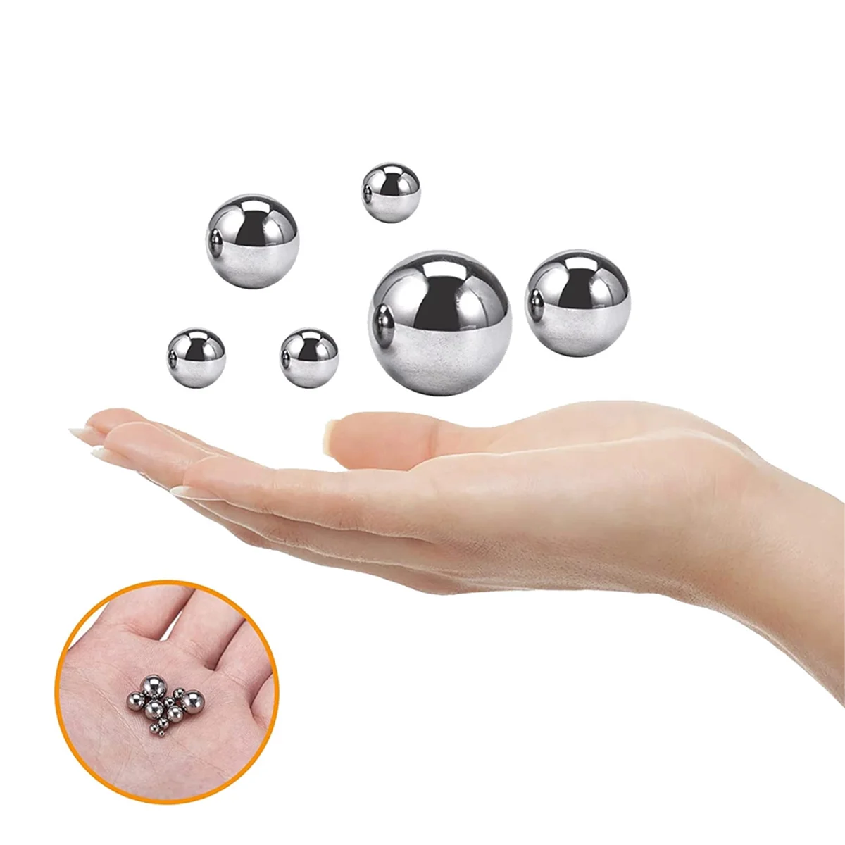 600Pcs 12 Size Stainless Steel Precision Steel Balls 1-8mm Metric Bicycle Bearing Balls Assortment Kit Mixing Balls HOT