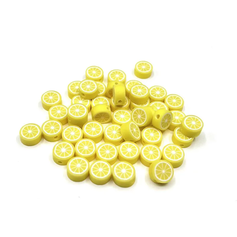 100Pcs/lot Fruit Polymer Clay Beads for Diy Jewelry Making Bracelets Necklaces Jewelry Finding Supplies Wholesale