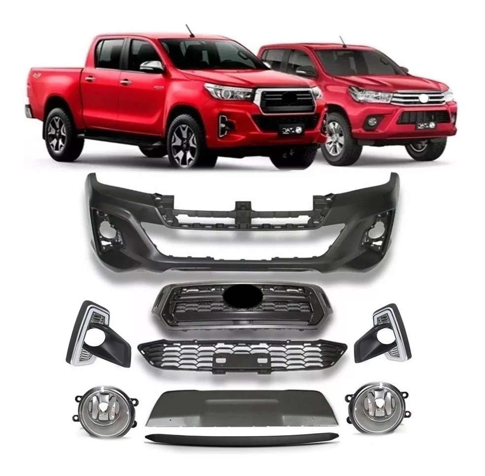 Facelift Body Kits Bumper Grill Fog Light Covers  For Toyota Hilux 2015-2021