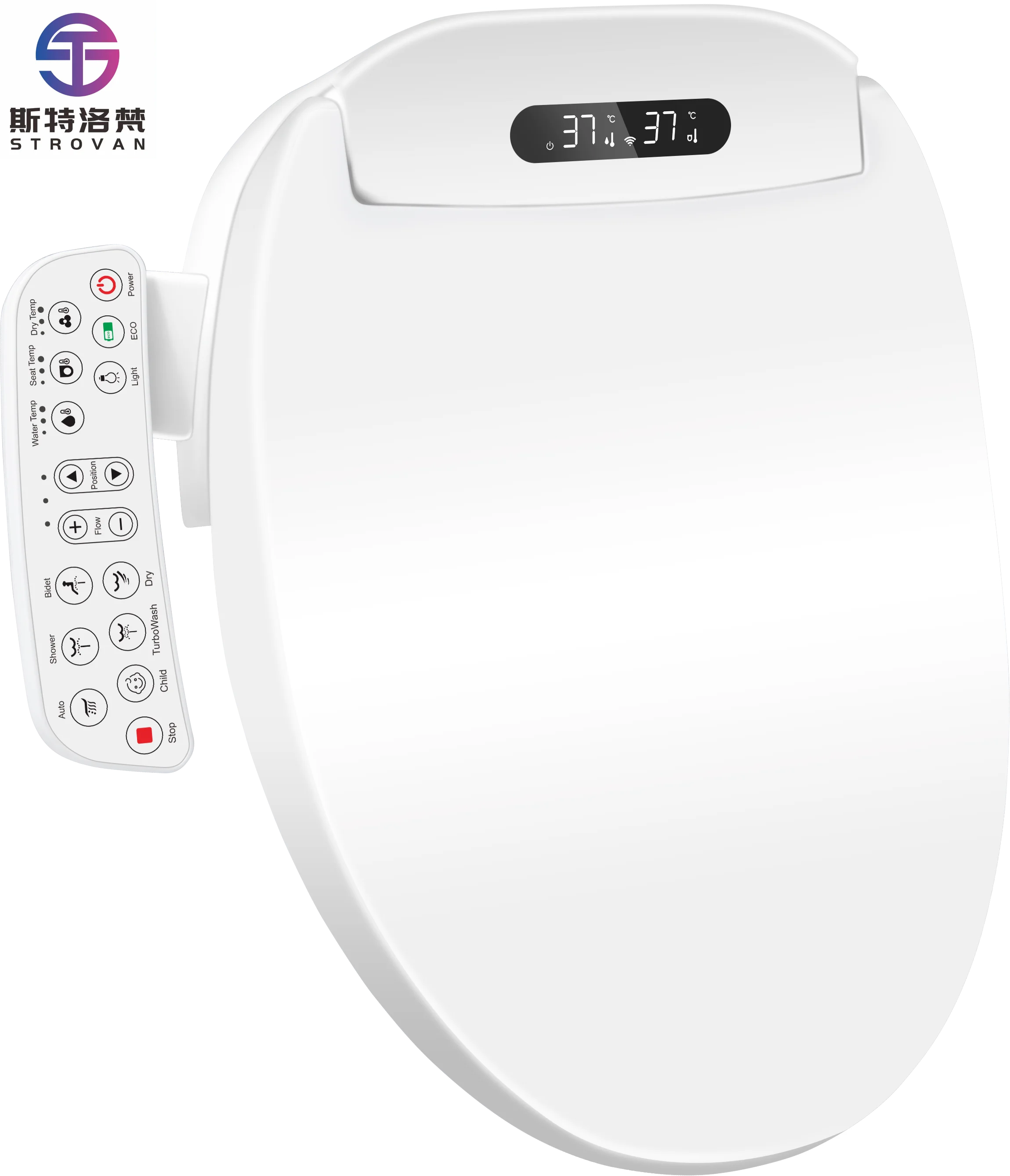 

ZXHK Side Control Multi Functional Smart Toilet Seat Bidet 110v/220V Elongated Toilet Seat Cover Sets