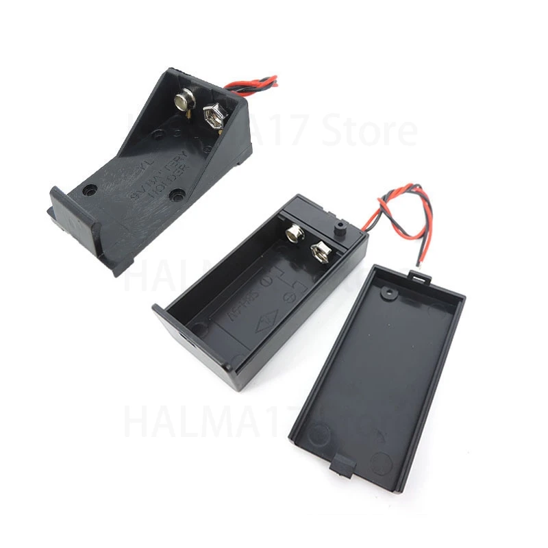 2 types 9 Volt Box Pack Power Toggle Black 9V Battery Holder with ON/OFF Switch or no cover J17