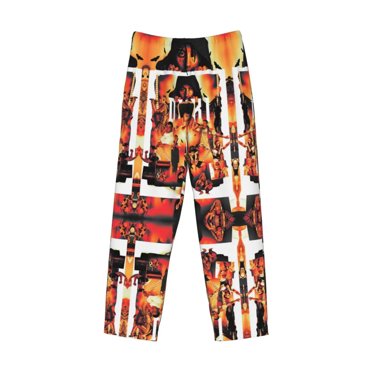 맞춤 프린트 두키 래퍼 록스타 음악 파자마 바지 남성용 수면복 바지 주머니 포함