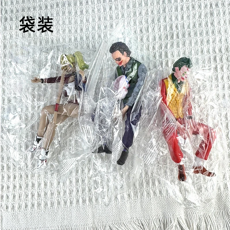 3pcs/set Anime The clown Harley Quinn sitting posture Action Figure PVC Model Toys doll Car Decoration Desk Decor Gifts view 5