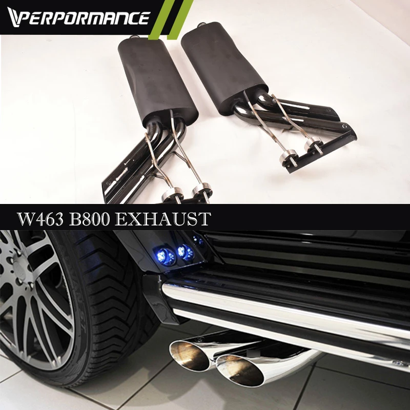 W463 Exhaust G Class For G500 G63 G550 W463 B800 Style Exhaust Pipe Tips Stainless Electroplate G Mufflers Black Silver