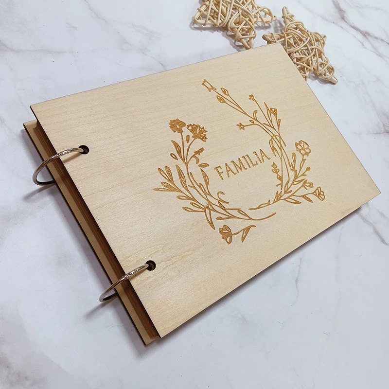 Personalized Wedding Guestbook Wooden Guest Book Signing Book for Weddings Bride To Be Decor Party Memories Album Custom Name