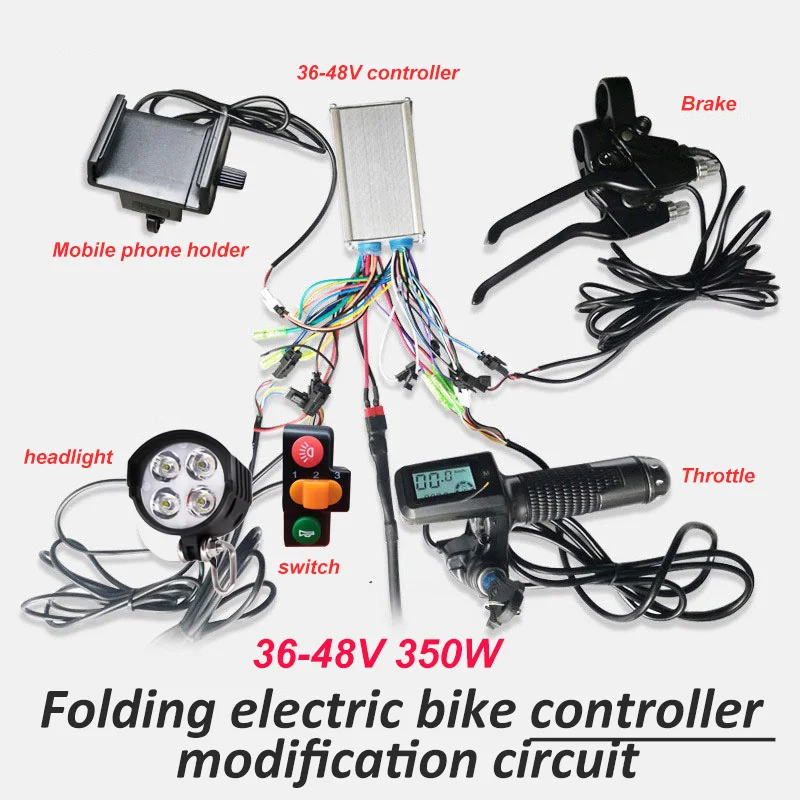 

Electric Bicycle Bike Controller Scooter Dual Mode Brushless Controller 36v 48v 60v 350w 500w 1000W & Throttle kit