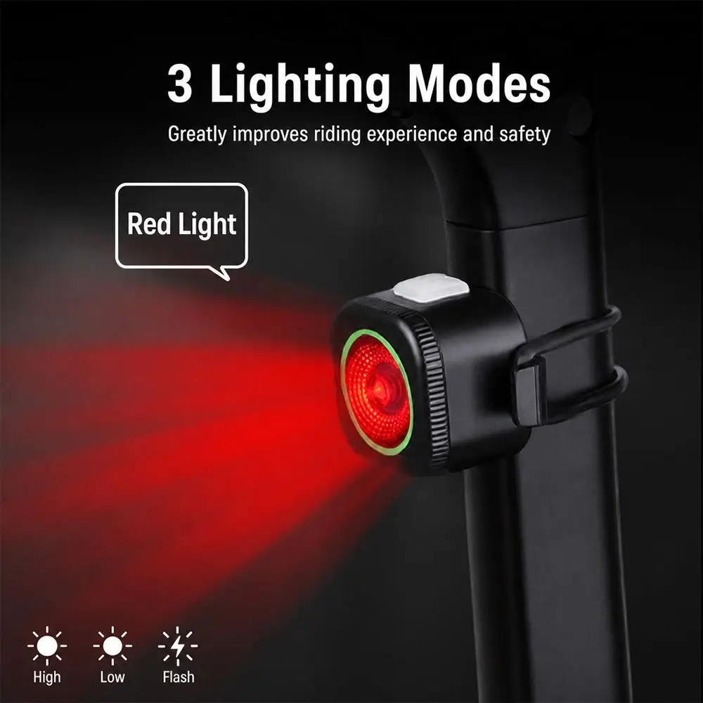 Red/White/Colorful Bicycle Tail Light Mini Waterproof Bike Rear Light Type C Charging 3 Models Mountain Bike Light Bike