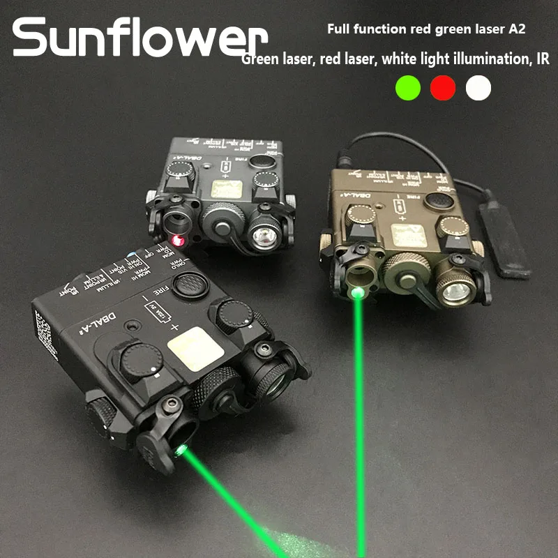 Sotac MEtal Tactical DBAL A2 Green Red Dot Laser Sight IR White Light Strobe Hunting DBAL-A2 PEQ Red Laser Aiming Weapon Light