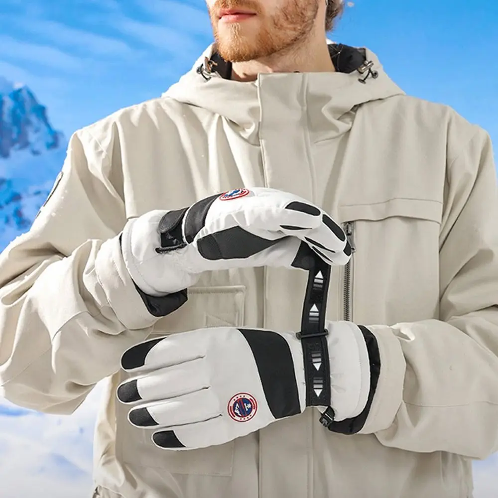 Guanti da sci per Snowboard invernali guanti da equitazione caldi in peluche per moto impermeabili con Touch Screen antiscivolo