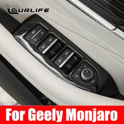 Geely Monjaro Grand Koleos için 2022 2023 2024 2025 araba siyah titanyum renk iç dekorasyon kapak çıkartmalar ABS aksesuarla