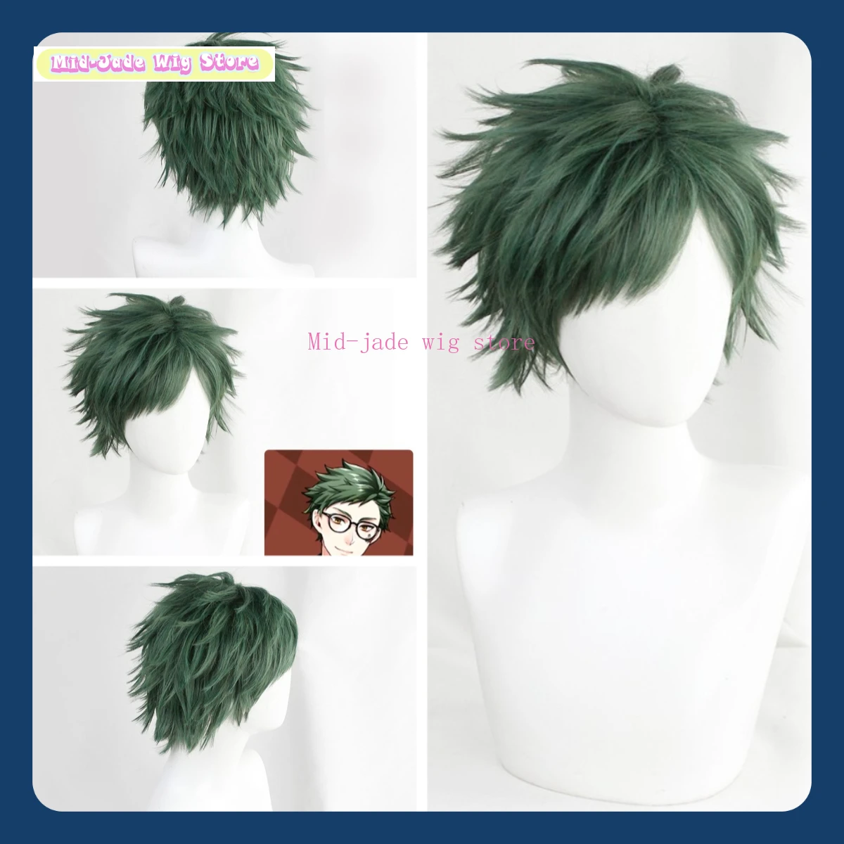 

Mid-jade Wig Store Twisted Wonderland Clover Cosplay Wig Anime Cosplay Party Synthetic Hair