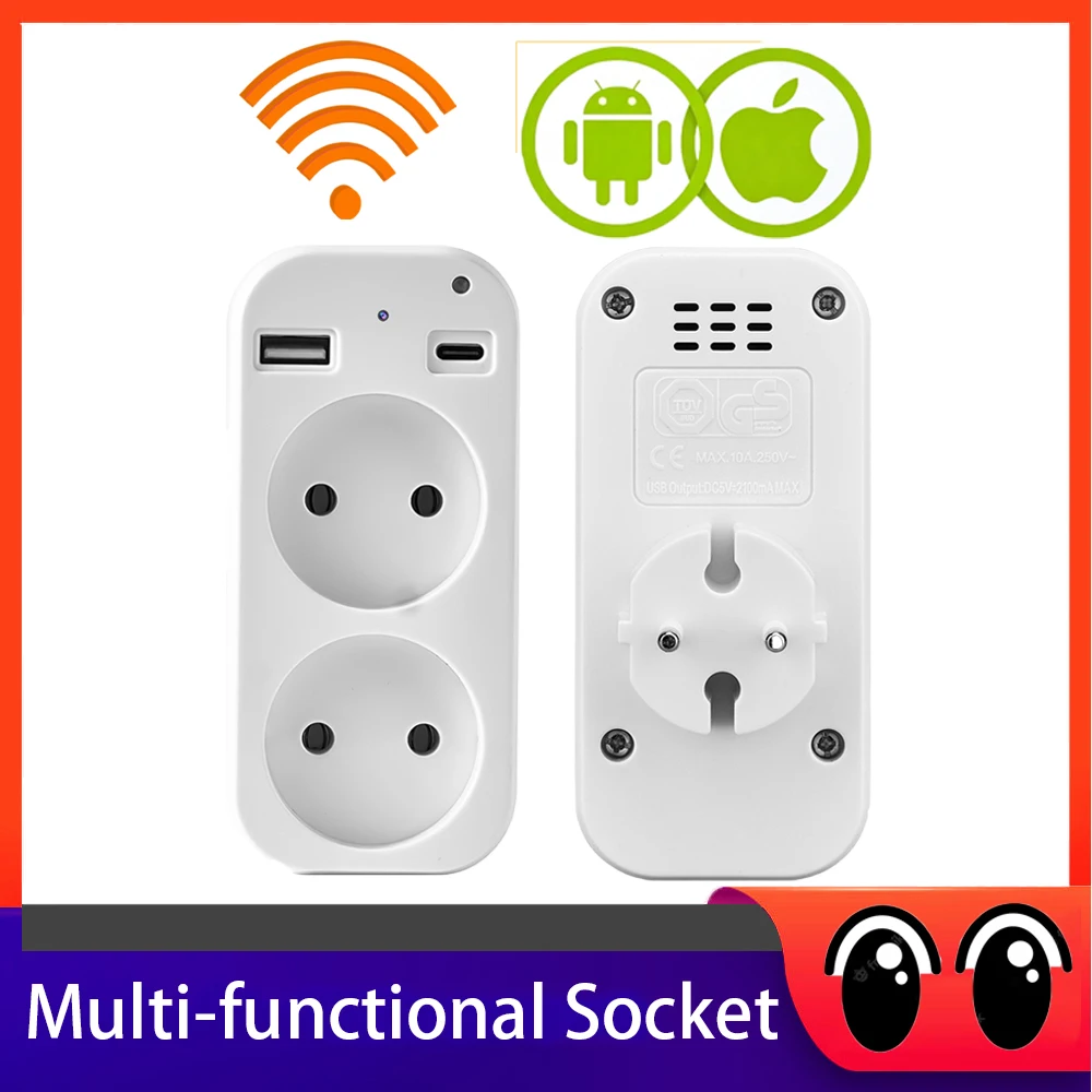 Multi-functional Intelligent Socket Type C Outlet Plug Adapter Socket for Phone Charge WIFI LOOKCAM 5V 2A Usb Electrique Outlet