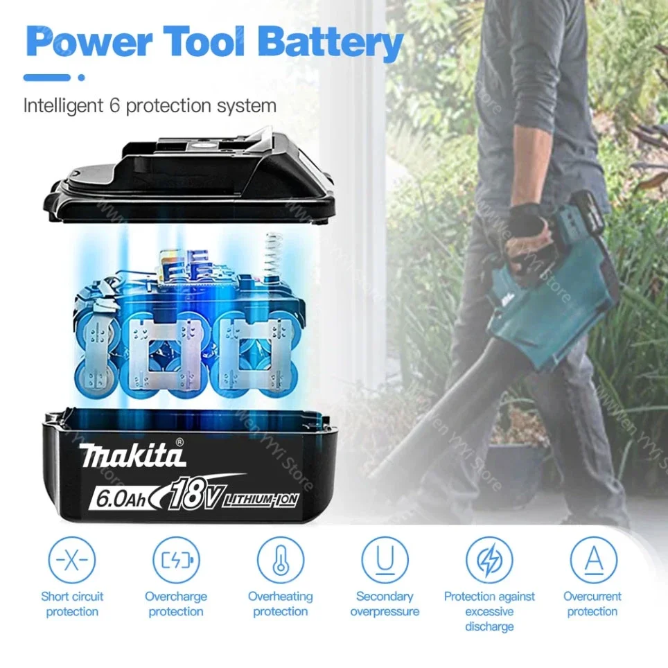 6Ah/5Ah/3Ah 100% Original Makita 18V Battery BL1830B BL1850B BL1850 BL1840 BL1860 BL1815 Replacement Lithium Battery