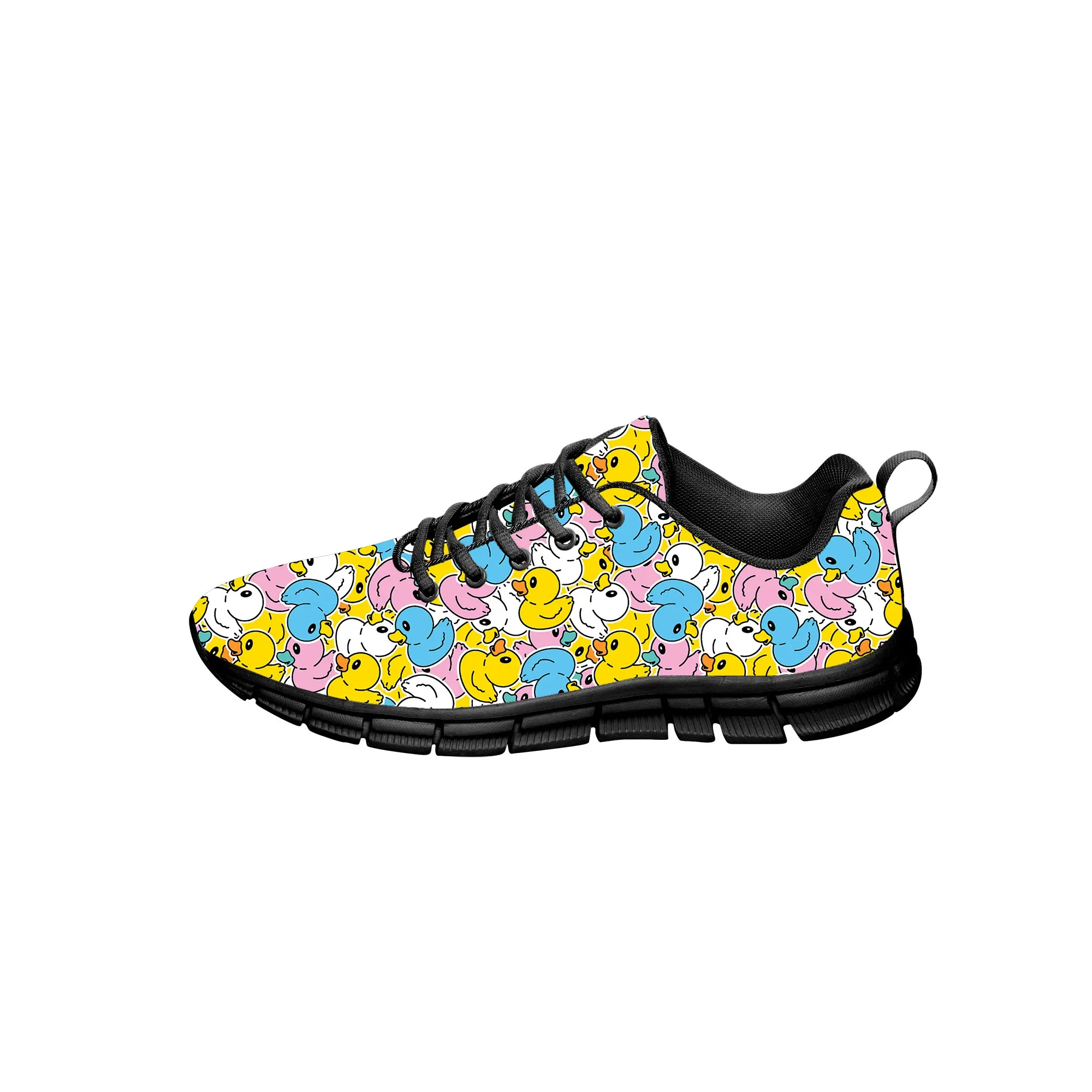 Cartoon Duck Black Sports Shoes Mens Womens Teenager Kids Children Sneakers Custom High Quality Couple Fashion Casual Shoe