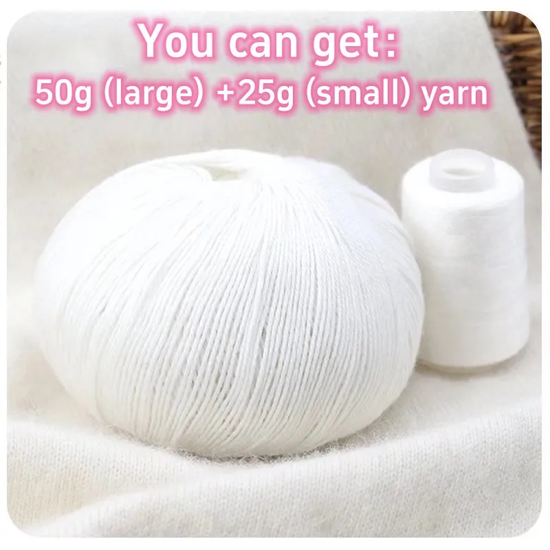 50+25g Soft Mink Cashmere Thread Knitting Yarn Wool Yarn For DIY Hand Knitting Sweater Scarf Gloves Sewing Crochet Thread