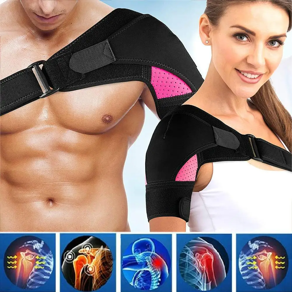 Adjustable Massage Shoulder Brace Breathable Sport Shoulder Brace Can Put Pressure Pad Neoprene Pain Ice Pack Compression Sleeve