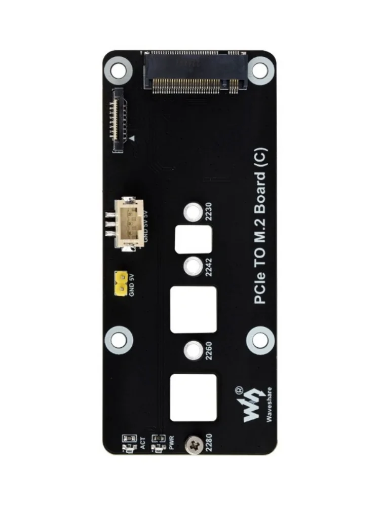 PCIe To M.2 Adapter Board (C) for Raspberry Pi 5, Supports NVMe Protocol M.2 Solid State Drive, High-speed Reading/Writing