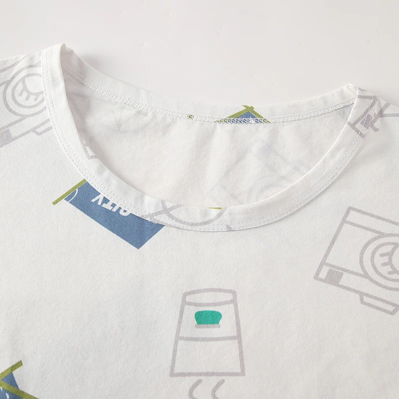 Immagine 6: T-shirt estiva stampata a maniche corte da donna, versatile, alla moda, sportiva, comoda e traspirante, adatta per l'uso domestico