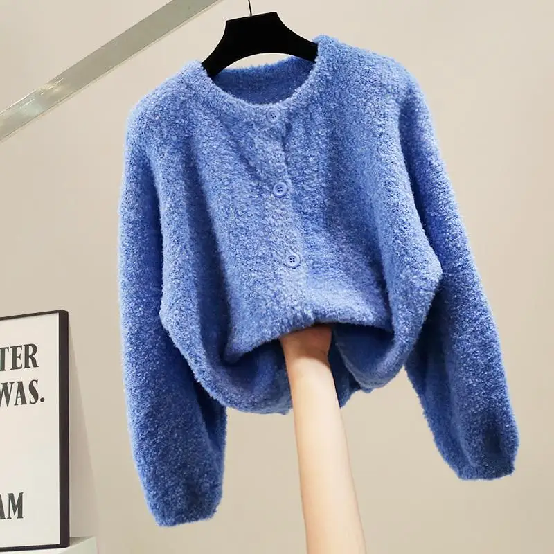 

Soft Cozy Korean Sle Faion Heavy Work Single Button Ele Sweater Design Sensation Small Parfum Wind Slim Fit Top for W...