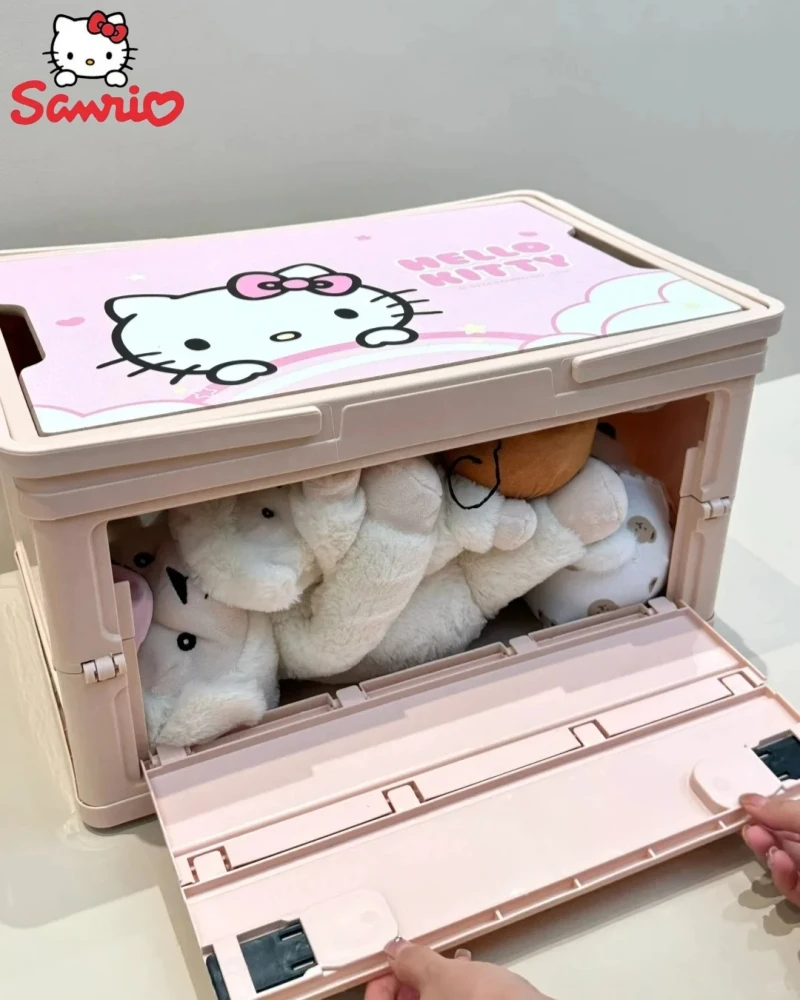 Sanrio Kitty Cat Cool Lolomi Melody Car Trunk Storage Box Suitable For Car Outdoor Camping Folding Camping Picnic Box