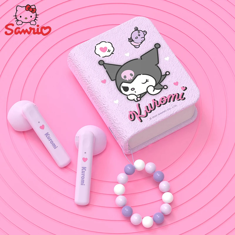 Sanrio náramek Bluetooth náhlavní kawaii cinnamoroll má melodie kreslený vzít si bezdrátový sluchátka kuromi hudba hra sluchátko dárky