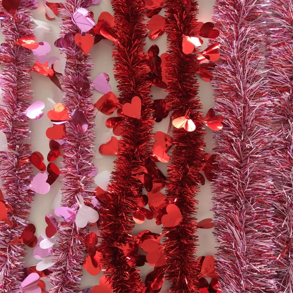 

Valentine's Day Tinsel Garland White Red and Pink Twist Garland for Valentine Wedding Birthday Indoor Outdoor Party Decorations