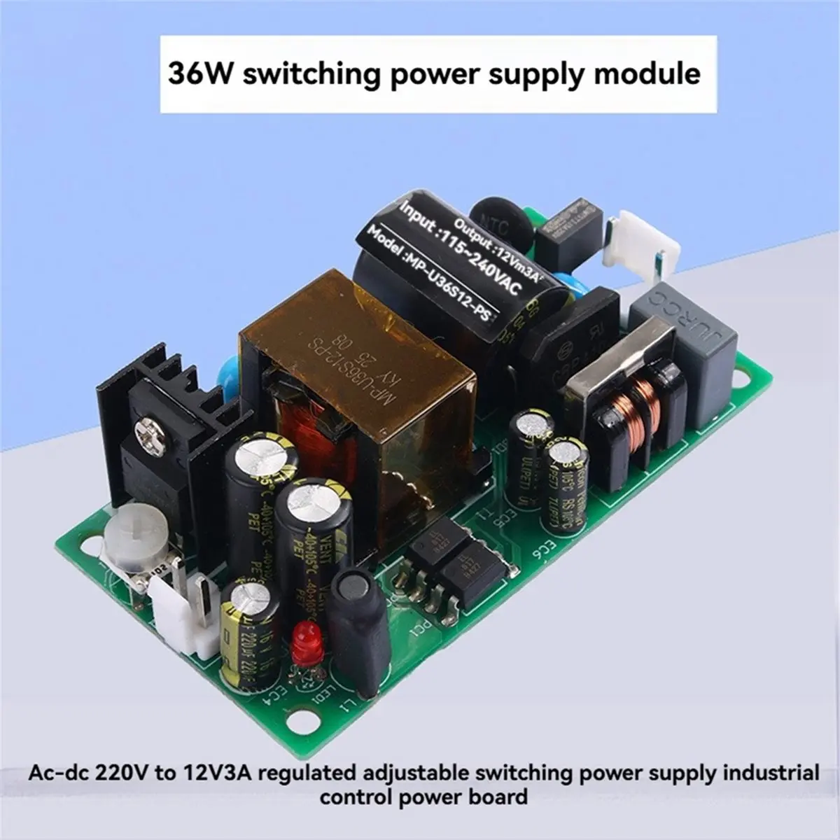 A49T AC-DC to DC Switch Power Board Power Supply Board 220V to 12V 3A Switch Power Module AC85-264V 36W Voltage Regulator