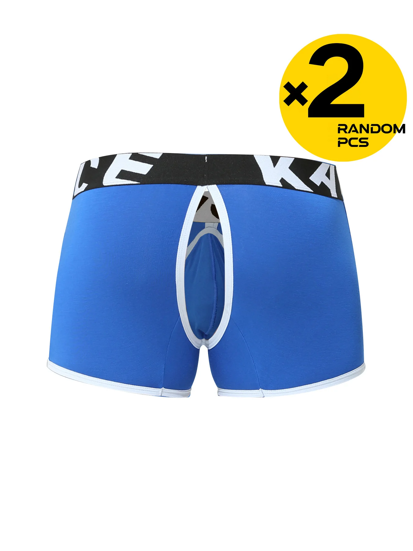 Mens Sexy Boxer Underwear Open Back Underpants Removable U Convex Pouch Panties Middle Waist Knickers Promotional offer 2pcs