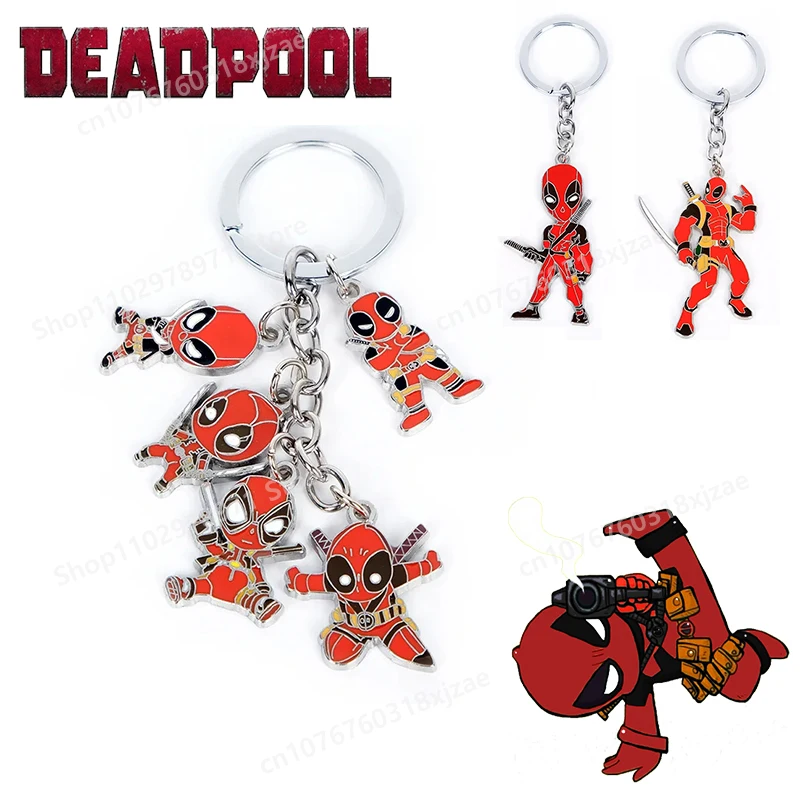 

Disney Super-heros Dead-pool Keychain Pendant Anime Figures Fashion Backpack Keyrings Decoration Couple Birthday Children‘s Gift