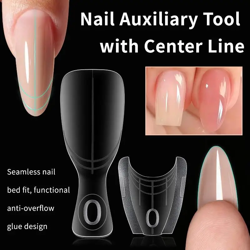 Oval Clear 3D Layered Nail Dual Forms 240Pcs 15 Sizes French Style for DIY Manicure Art Professional Studio Use
